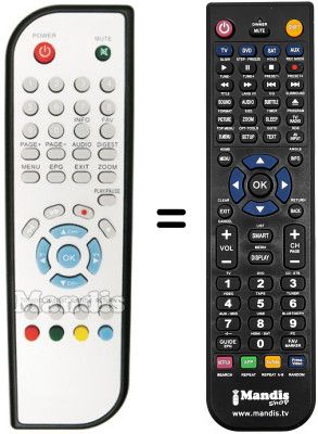 Gleichwertige Fernbedienung DIGIQUEST DG 3300 PVR (ver. 2)